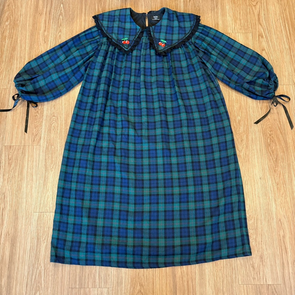 Dressed in Lala Flannel Peter Pan Collar Dress